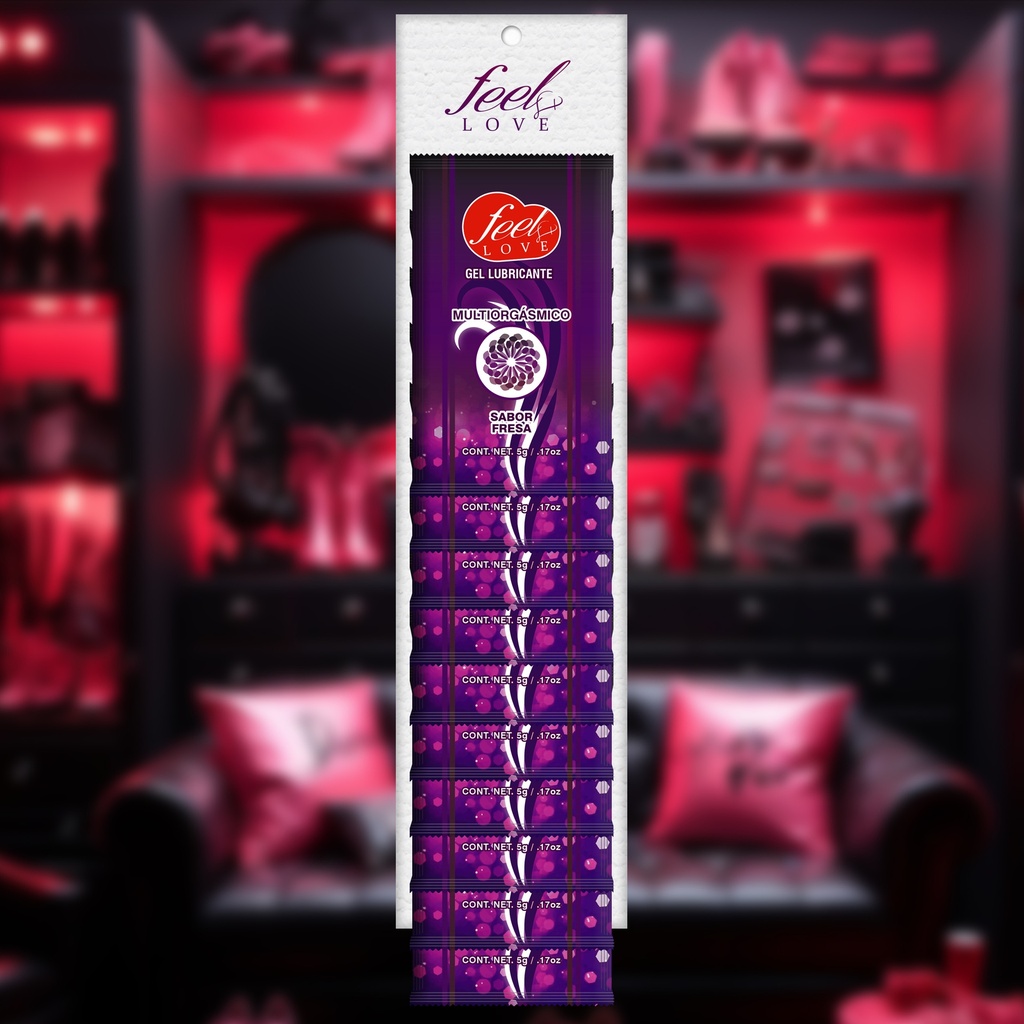 Sobre Multiorgasmico 5ml (FRESA) TIRA CON 10