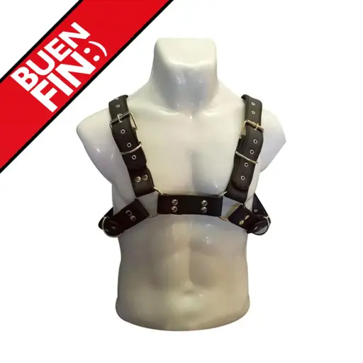 JUGUETES - PECHERA DE CUERO PARA HOMBRE -  NEGRO